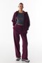 Burgundy Adjustable Waistband Wide Leg Sweatpants - 2