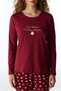 Bordo Letters Bird Patterned Cotton Long Sleeve Trousers Pajama Set - 5