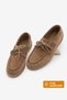 Women's Genuine Leather Lace-Up Loafer Casual Shoes with Rope Detail Mistor Tan Suede