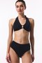 Black High Shirred Bikini Bottom - 3