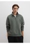 M0S10585 Logo Printed Semi-Zipper Sweatshirt Men's Sweatshirt Green - 2