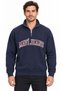 M0S20113 Jeans Logo Embroidered Half Zipper Men's Sweatshirt Dark Blue