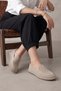 Women's Genuine Leather Loafer Masculine Hole-Look Casual Shoes Ranova Beige Suede - 2