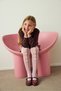 Pink Girl's Ribbon Patterned Bow Fishnet Pantyhose - 2