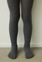 Girl's Pretty Rib Burgundy 2-Piece Pantyhose - 3