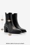Women's Double Elastic Chelsea Heeled Boots Pisar Black - 8
