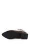 Women's Brown Zippered Thick Heeled Boots - 7