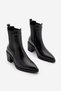 Women's Double Elastic Chelsea Heeled Boots Pisar Black - 5