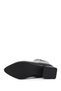 Women's Black Zippered Thick Heeled Boots - 7