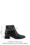Women's Black Zippered Thick Heeled Boots - 3
