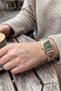 Stone Detailed Square Case Chain Steel Cord Women's Wristwatch - Luxury Design - 2