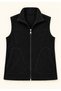 Women's Black Fleece Zippered Vest - 2