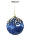 Christmas Ornament Fish Sequin Navy Blue 2-Piece Ball 10 cm - 3