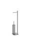 Trilly Pedestal Toilet Paper Holder and Brush Holder - Polished Stainless Steel - 6
