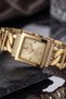 Stone Detailed Square Case Chain Steel Cord Women's Wristwatch - Luxury Design