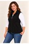 Women's Black Fleece Zippered Vest