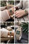 Stone Detailed Square Case Chain Steel Cord Women's Wristwatch - Luxury Design - 8