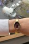 Women's oval case gold color steel strap wristwatch gift