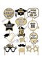14-Piece Graduation Speech Balloons 14-Piece Handheld Banner Graduation Ceremony Celebration Ornaments Set Party Cards Large Size Gold Glittery Appearance Graduation Party Speech Balloon Set Selfie Glasses - 7