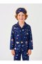 Boys' 95% Cotton Space Pattern Long Sleeve Eye Patch Pajama Set