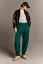 Green Darted Leg Elastic Trousers - 2