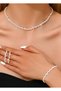Cross Ajda Model Necklace Earrings Bracelet Triple Set & Engagement Henna Wedding Special Occasion Jewelry