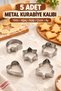 5 Pcs Metal Cookie Mold Set Star Tree Heart Flower Moon Shaped Dough Cutter