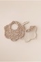 2-Piece Floral Leopard-Beige 100% Cotton 8-Layer Muslin Baby Drool Bib Set/Nickel Free Snap Fastener