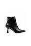 Black Genuine Leather Thin Heeled Women's Boots