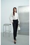 Lycra Mini Flare Jean Trousers with Tassels at the Legs - 4