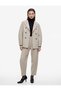 Asymmetrical Cut Long Sleeve Buttoned Double Breasted Blazer Jacket