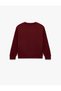 Three-Thread Ribbed Long Sleeve Crew Neck Teddy Bear Printed Sweatshirt - 5