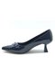 Feles 5 cm Heel Buckle Detailed Stiletto Women's Shoes Dark Blue - 4