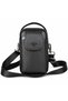 Men's Black Multi-Compartment Hand and Shoulder Bag with Flap