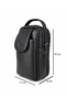 Men's Black Multi-Compartment Hand and Shoulder Bag with Flap - 5