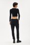Women's Black Italian Waist-Tied Sequined Lettered Lycra Pants, Sizes 38 - 46 - 4