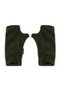 Unisex Wristie Fingerless Fleece Gloves Khaki Green - 2