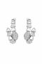 Steel Stone Snake Earrings (Silver)