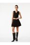 Double Breasted Buttoned Asymmetric Cut Blazer Vest - 2