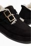 Lolita Black Suede Fur Lined Double Buckle Platform Thick Sole Daily Boots - 4