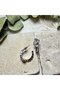 Steel Stone Snake Earrings (Silver) - 3