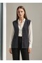 Kisa Muska Patterned Vest with Pockets and Buttons, Large Size Vest