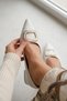 Lara White Buckle (4cm) Pointed Toe Heeled Shoes - 3