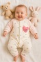 Pink Heart Baby Girl Jumpsuit - 4