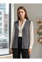 Kisa Muska Patterned Vest with Pockets and Buttons, Large Size Vest - 3