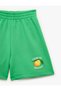 Lemon Printed Cotton Shorts with Elastic Waistband - 3