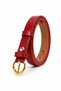 100% Genuine Leather Women's Belt 2 cm Curved Buckle Red - 3