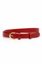 100% Genuine Leather Women's Belt 2 cm Curved Buckle Red
