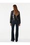 Fancy Buttoned Regular Waist Slim Fit Ribbed Spanish Leg Denim Trousers - Flare Jeans - 4
