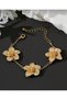 3-Piece Lilyum Flower Gold Women's Bracelet Adjustable Steel Jewelry